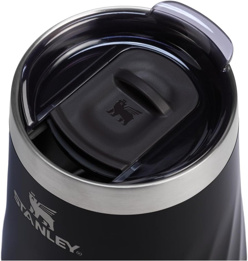 Stanley The Reserve Textured Wine Tumbler | 11oz | Splash-Proof Lid | Cold Drinks & Cocktail Cup | Insulated Stainless Steel Wine Glass | Black Gloss - Image 3